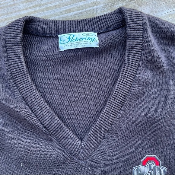 Vintage Pickering Ohio State Footbal Men’s Sweater Vest Size XL Textured - Picture 5 of 9